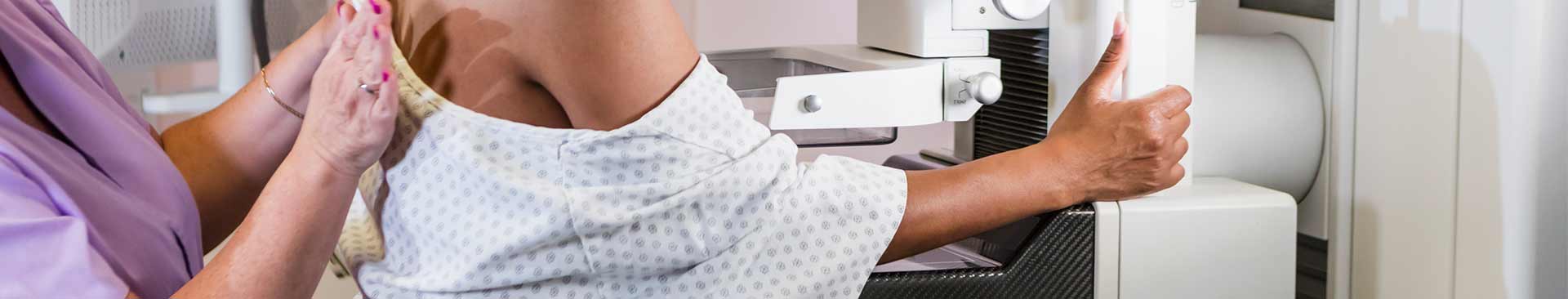 woman having a mammogram