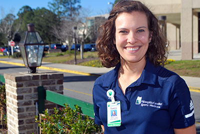 Laura Hancock, MAT, ATC/L, athletic trainer with the St. Joseph’s/Candler Sports Medicine Program