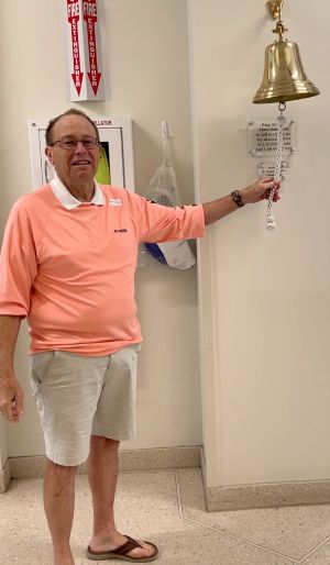 Taylor Evans ringing the bell at the LCRP in Bluffton
