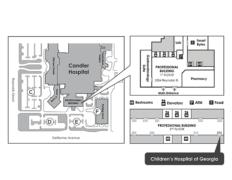 Children's Hospital of Georgia in Savannah map