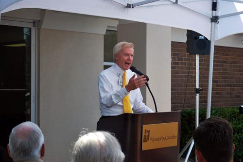 Paul P. Hinchey, President & CEO of St. Joseph’s/Candler addresses the crowd