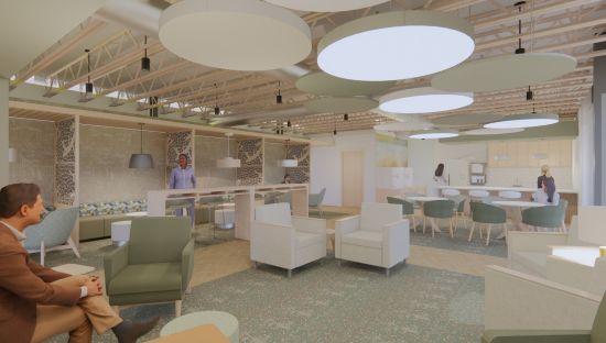 Rendering of the lobby in the renovated Executive Court building that will house the Medical Residency program