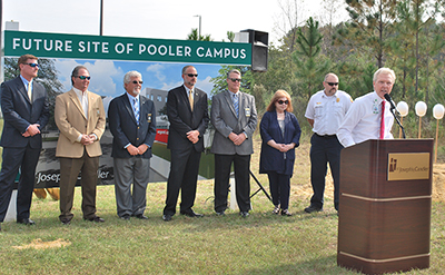 Paul P. Hinchey, President & CEO of St. Joseph's/Candler, addresses the crowd at the groundbreaking ceremony for a medical campus in Pooler.