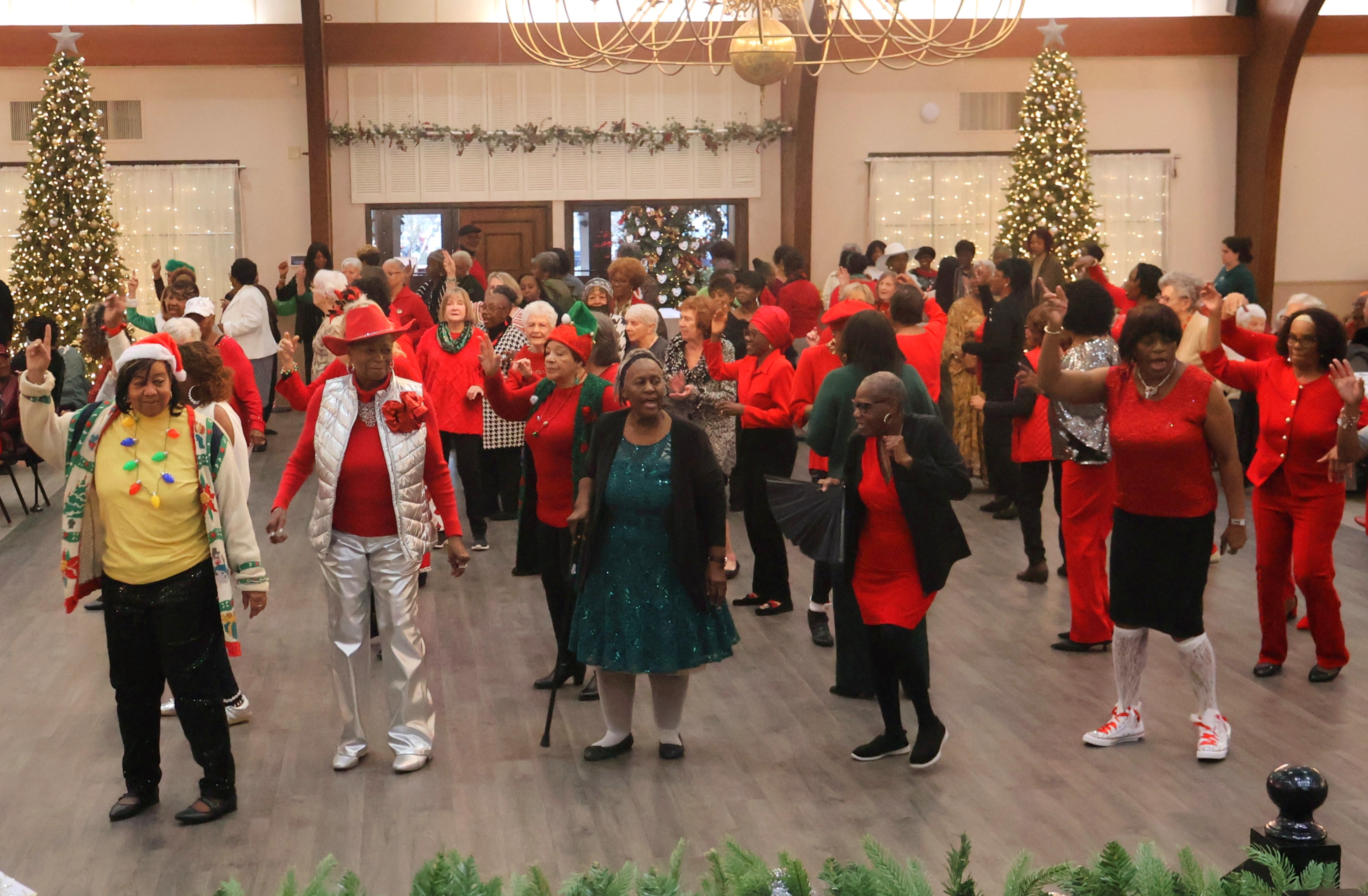 A group of our SmartSenior members dancing at the Christmas paty