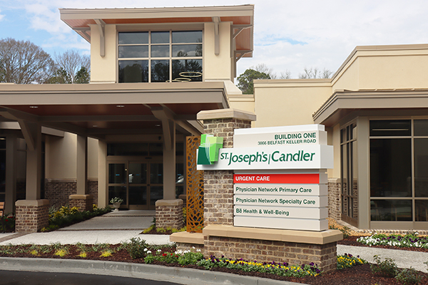 Exterior view of building 1, St. Joseph’s/Candler.