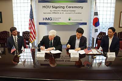MOU signing ceremony with leadership team of St. Joseph’s/Candler and Hyundai.