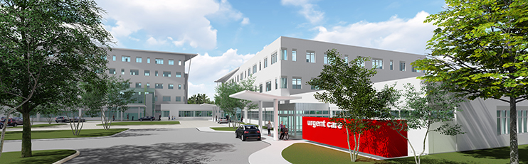Three dimensional rendering of the proposed medical campus in Pooler.