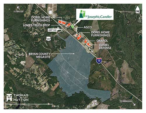 Phase 1 of St. Joseph’s/Candler development plan in Bryan County for about six acres of land near the I-16/Highway 280.