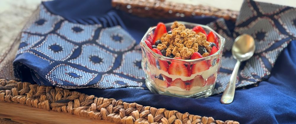 Red, white and blue parfait